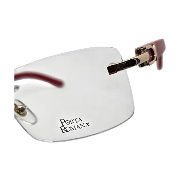 Porta Romana Red WOOD Eyeglasses with Case - Picture 4 of 8